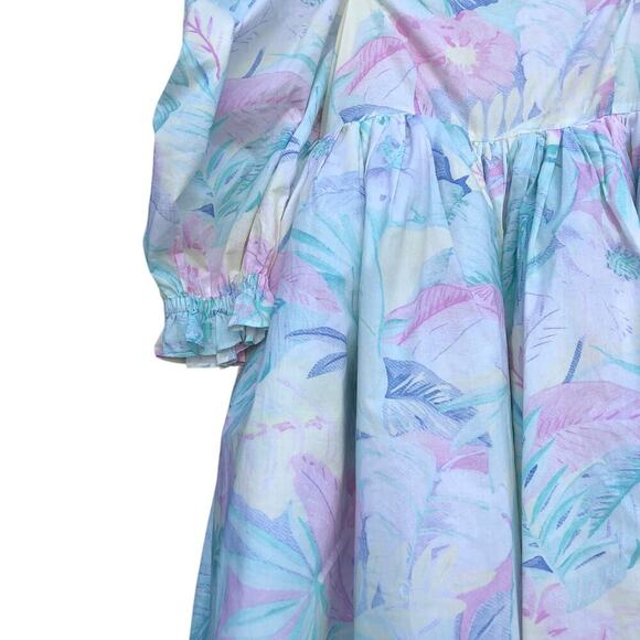 Selkie The Puff Babydoll MIni Dress White w/ Pastel Print Size Small - Picture 7 of 10